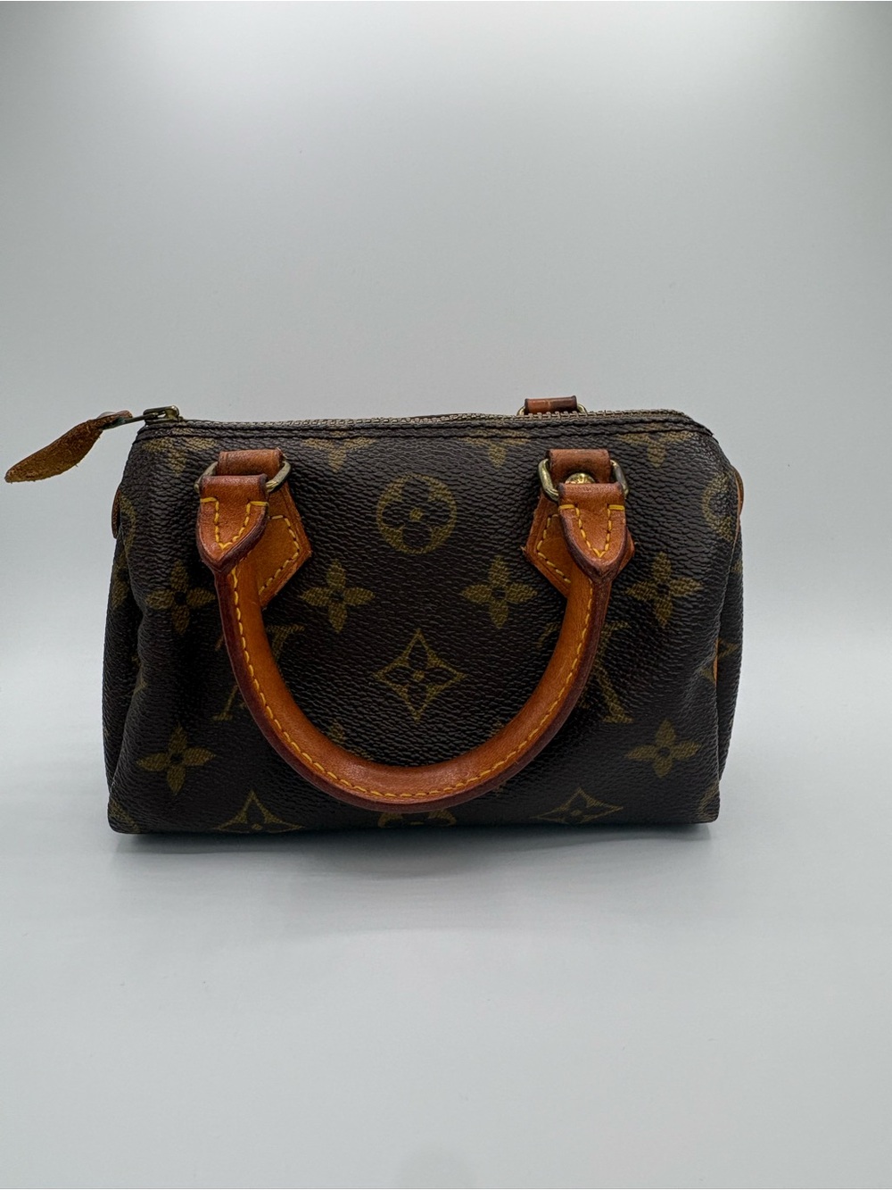 Louis Vuitton Monogram Mini Nano Speedy Handbag with COA